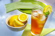 Photo: cold glass of iced tea with lemon cold glass of iced tea with lemon