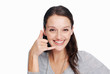 Woman gesturing call me