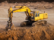 old damaged bulldozer machine on a break