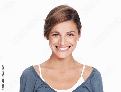 Photo: Beautiful brunette smiling Beautiful brunette smiling