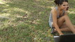 Young female student on laptop and mobile phone