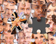 abstract puzzle background with one piece missing abstract puzzle background with one piece missing