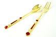 Spoon and fork gold color