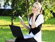 Beautiful Woman with Credit Card Using Her Laptop Beautiful Woman with Credit Card Using Her Laptop