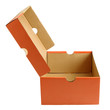 Open empty shoe cardboard box isolated on white background