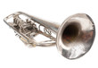 Old retro trumpet isolated
