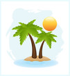 Tropical palm on island Tropical palm on island