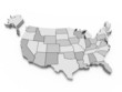 Illustration: Gray map of USA. 3d Gray map of USA. 3d