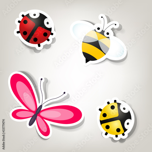 Vektor: set of vector stickers set of vector stickers