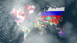 France 3D Flag World Slow Zoom with Clouds