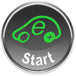 Button Start Engine Elektroauto mit weissem Hintergrund