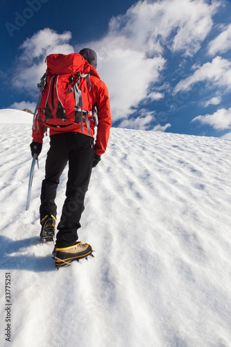 Photo: Mountaineer alone glacier Mountaineer alone glacier