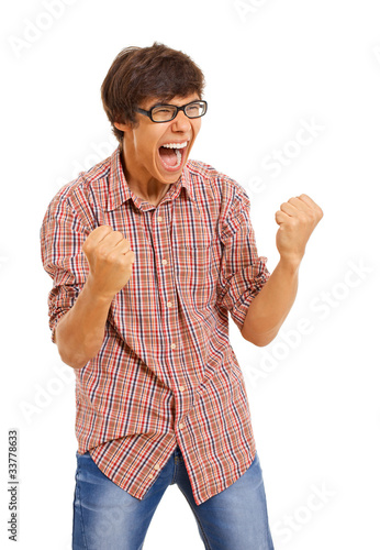 Photo: Winning man in glasses Winning man in glasses