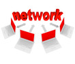 Network - Laptop Computers Linked in Social Connections