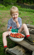 child and berries