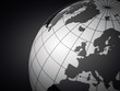 3d glossy earth on a grey background