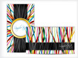 Business card design with ribbons Business card design with ribbons