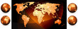world map and globes