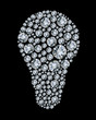 Vector shiny diamond bulb on black background Vector shiny diamond bulb on black background