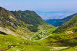 Peisaj cu muntii Fagaras în România cu Transfagarasan