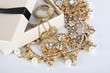 Casket with Jewelry on a white background