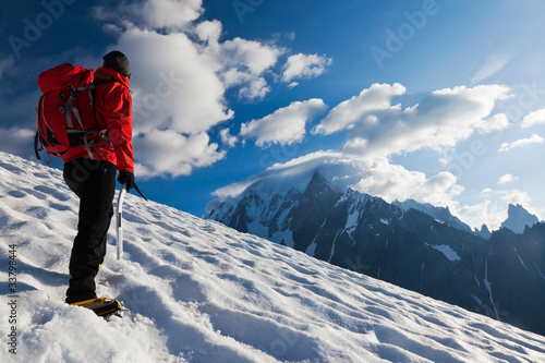 Photo: Mountaineer alone glacier Mountaineer alone glacier