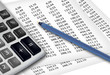Calculator and office supplies. Vector.
