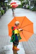 Children with umbrella