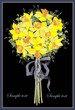 Greeting card with a bouquet daffodil.