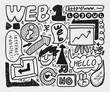 doodle web element icon set. doodle web element icon set.