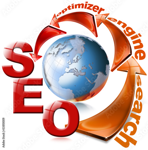Illustration: SEO red arrow - Search engine optimization web SEO red arrow - Search engine optimization web