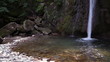 Waterfall in a forest in the North Caucasus