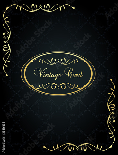 Vintage wedding card frame vector background