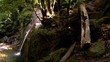 Waterfall in a forest in the North Caucasus