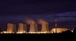 Nuclear power plant by night Nuclear power plant by night