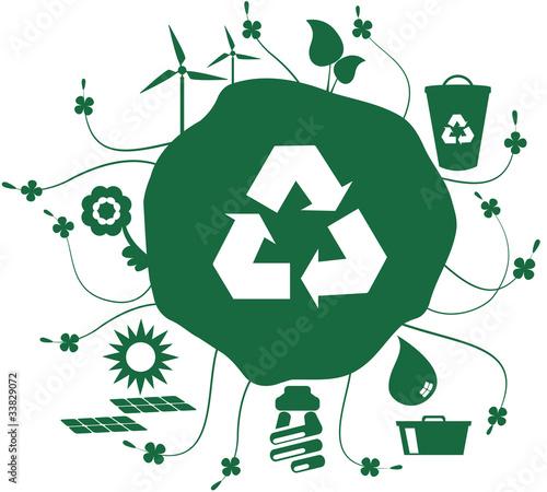 Vector: Terra verde com conjunto de ícones Terra verde com conjunto de ícones
