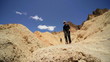 Female Trekking in Extreme Desert Canyons