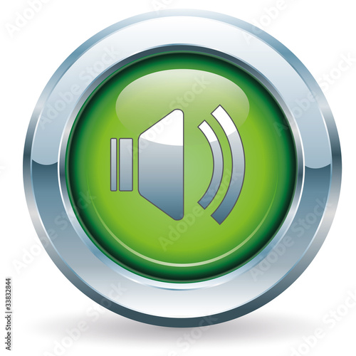 Illustration: Lautsprecher - Button grün Lautsprecher - Button grün