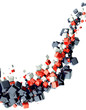 3d abstract background with glossy cubes