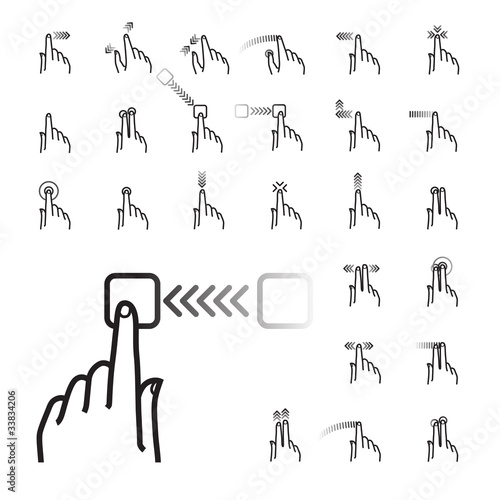 Vector: touchscreen hand gestures touchscreen hand gestures