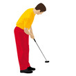 abstract  silhouette of a golf player