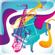 Modish musical background in color.