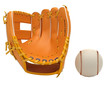 Sports: baseball glove and ball isolated
