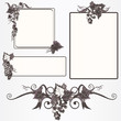 Ornate frames with grapes leaves and vine Ornate frames with grapes leaves and vine