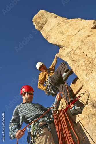 Photo: Team of rock climbers. Team of rock climbers.