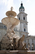 Residenzbrunnen und Dom in Salzburg Residenzbrunnen und Dom in Salzburg