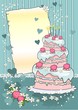 Cake and parchment background Turquoise v