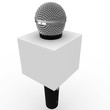 3d microphone with blank box 3d microphone with blank box