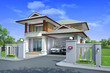 3d rendering, Exclusive two floor tropical modern house on the n 3d rendering, Exclusive two floor tropical modern house on the n