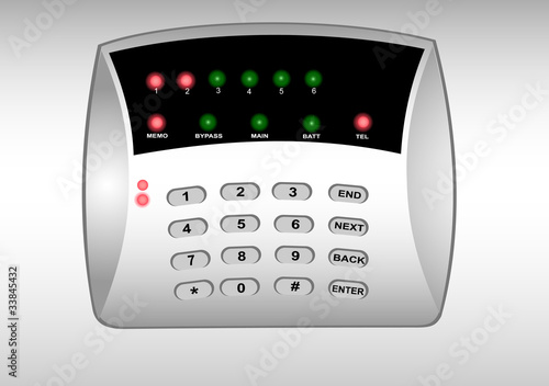Vector: The panel of the security alarm system The panel of the security alarm system